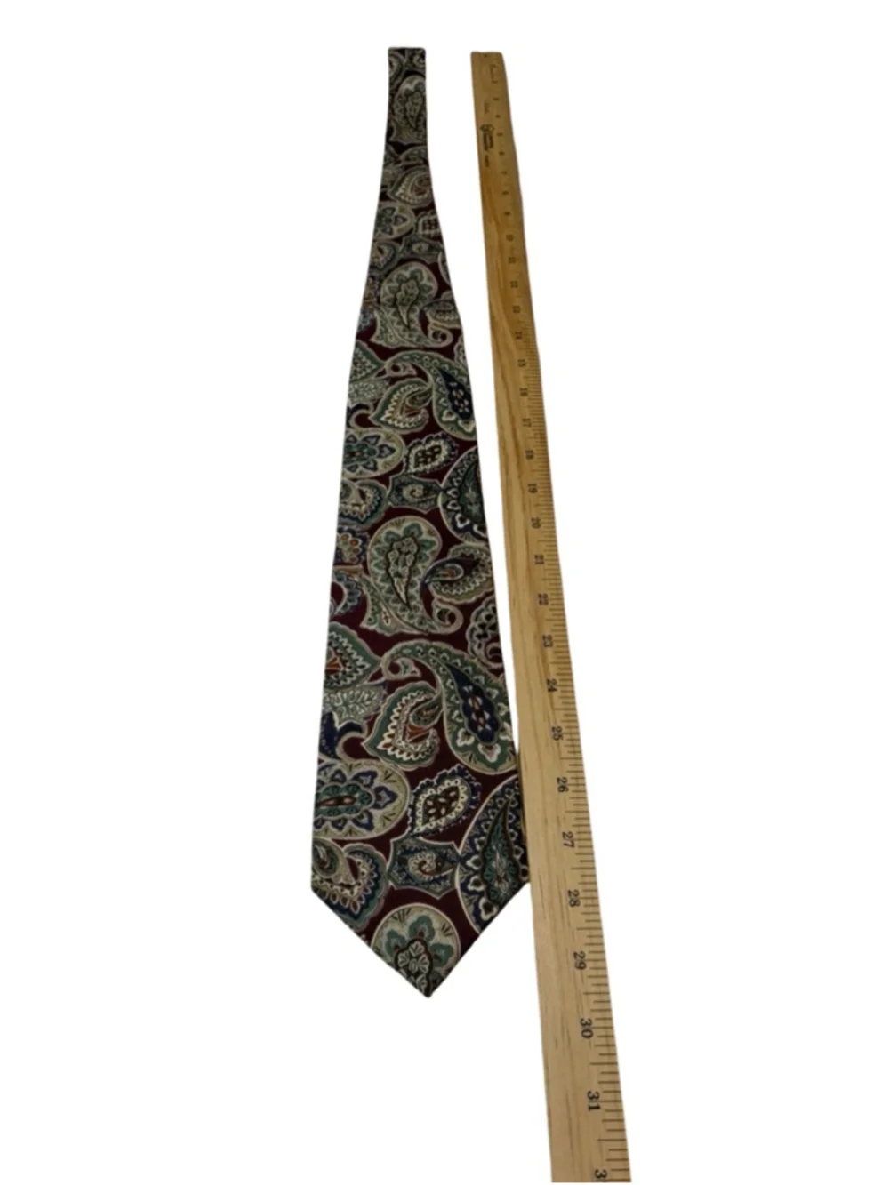 Christian Dior Monsieur Silk Tie Burgundy Paisley Italy Fabric Vintage
